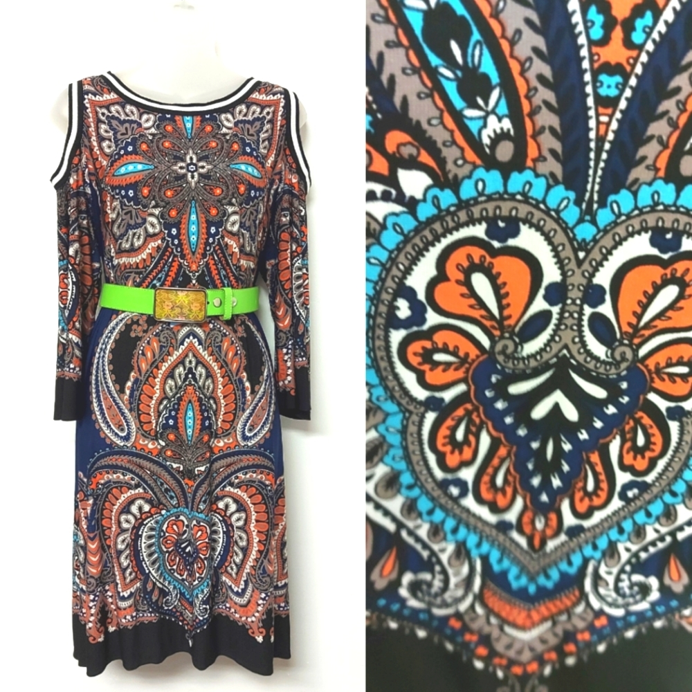 3 for $25- MSK Boho Patterned Dress, Size XL
